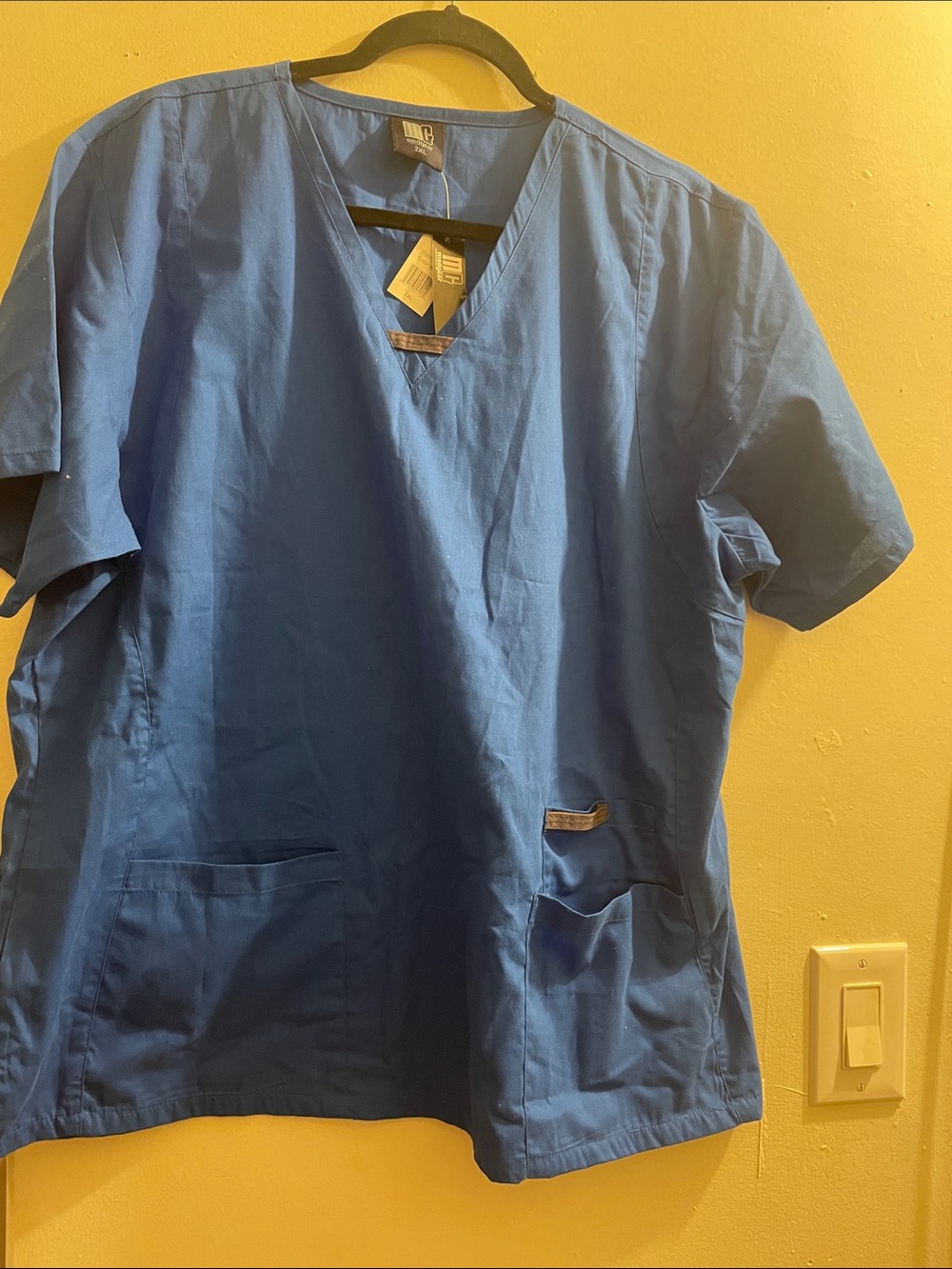 Unisex Blue Utility Scrubs with Pocket Detail